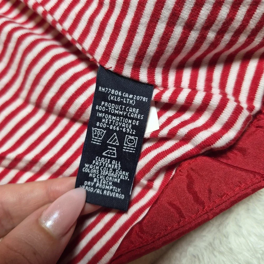 Tommy Hilfiger Toddler Red Star Windbreaker Hooded Jacket Striped Lining 3T